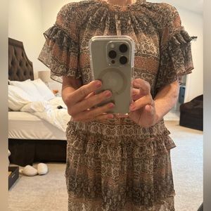 Fun, ruffle chiffon just above the knee dress